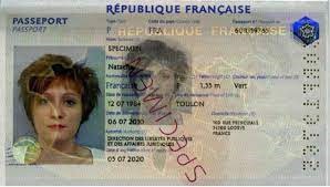 نمونه پاسپورت فرانسه